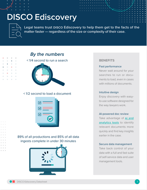 DISCO Resource Library DISCO Ediscovery Overview for Law Firms